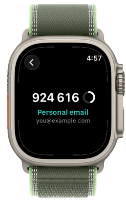 A single code filling the screen of an Apple Watch Ultra